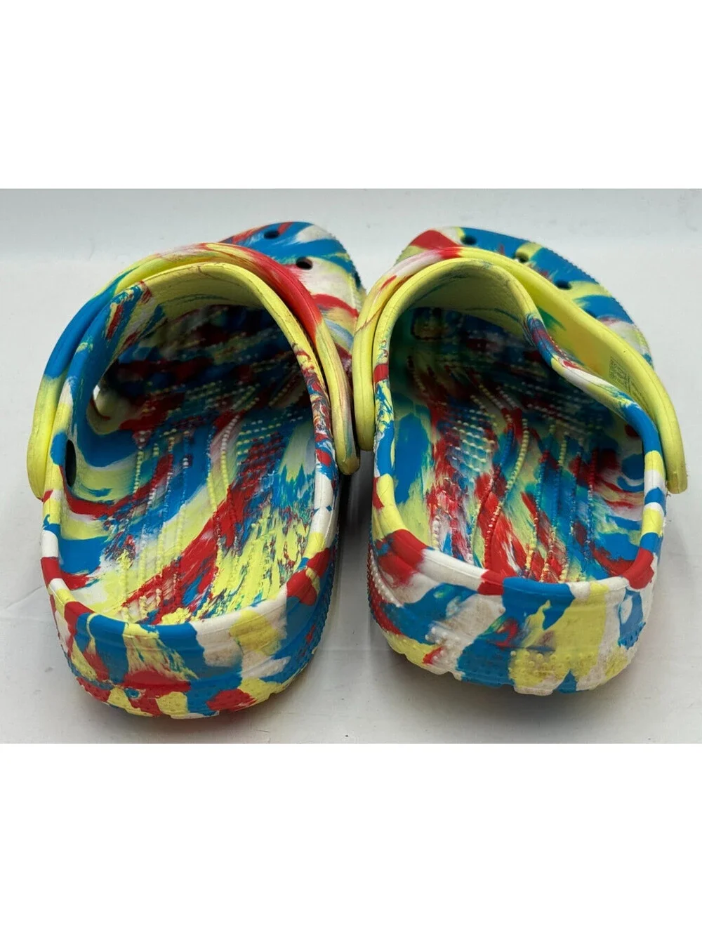 Crocs Classic Marbled Unisex Clogs M8/W10 Multi Round Toe Slip On Shoes 206867